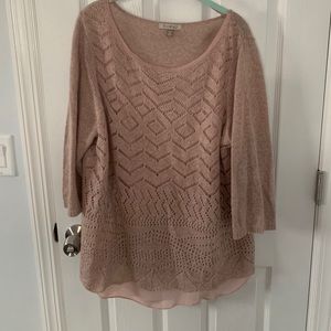 Plus Size Pink Light Sweater